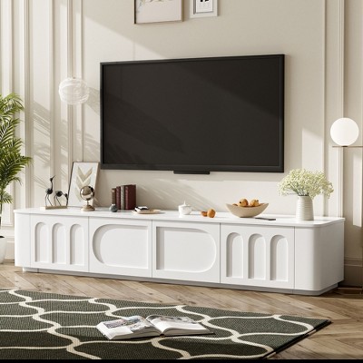 NicBex TV Stand for 75 Inch TV with Hidden Handles,TV Entertainment Center with 2 Cabinets and 2 Drawers,Modern TV Console Table for Living Room