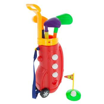 Toy Time Toddler Toy Golf Play Set with Plastic Bag, 2 Clubs, 1 Putter, 4 Balls, Putting Cup