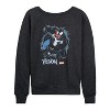 Women's - Marvel - Venom Grunge Lightweight French Terry Wide Neck Long Sleeve Shirt - 2 of 4
