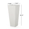 13" x 32.5" Outdoor Modern MGO Cast Stone Planter, White - 4 of 4
