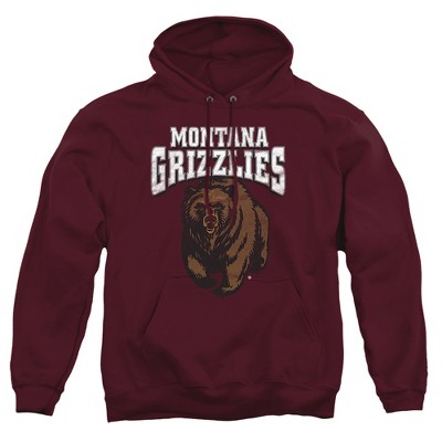 Men's University Of Montana Distressed Primary Logo Pull-Over Hoodie