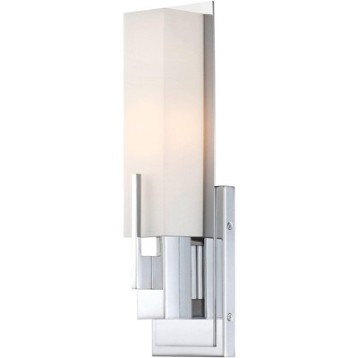 Midtown 19" Chrome Wall Sconce with White Glass Shade