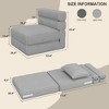 Folding Sofa Bed With Upgraded Pillow, Convertible Sleeper Chair- Modern Comfortable Sofa Bed Linen Fabric - 2 of 4