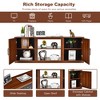 Costway 58'' TV Stand Entertainment Console Center W/ 2 Cabinets for 65'' TV Natural\Black\Walnut - 4 of 4