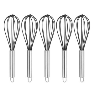 Unique Bargains Silicone Stainless Steel Non-Stick Coated Heat-Resistant Whisk 5 Pcs - 1 of 4