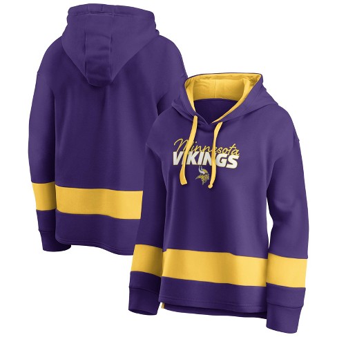 Nfl Minnesota Vikings Women's Halftime Adjustment Long Sleeve Fleece Hooded  Sweatshirt : Target