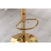 MAYEERTY Set of 2 Velvet Bar Chairs, Pure Gold Plated 360¡ã Rotation Adjustable Height, Dining Room Bar, Off-White - 3 of 4