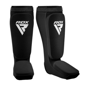 RDX Sports T1 Black Shin Instep Guards Premium Quality For Sparring, Grappling, Martial Arts, Kickboxing, Taekwondo, Karate - 1 of 4