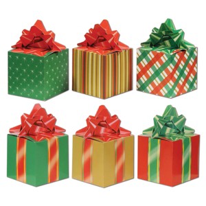 Beistle Christmas Gift Favor Boxes, 3.25" x 5.75", (12/Pkg) Multicolored - 1 of 1