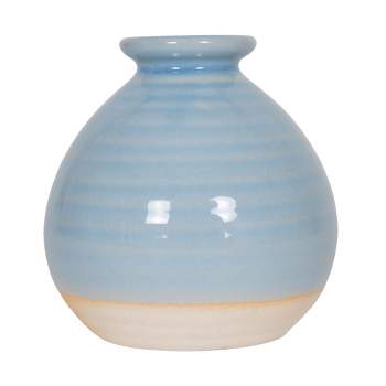 Blue Stoneware Bud Vase - Foreside Home & Garden