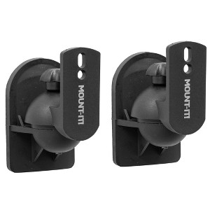 Mount-It! Speaker Wall Mount Full Motion Brackets For Surround Sound Satellite Ceiling and Bookshelf Speakers, 2 Mounts, Black - 1 of 4