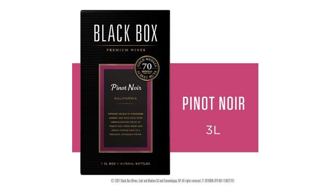 Black Box Pinot Noir Red Wine - 3L Box Wine, 2 of 6, play video