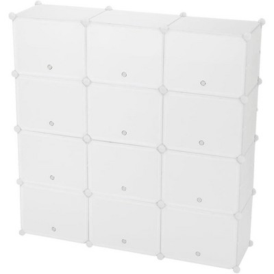 Coucheta 24-Grid Shoe Rack - 8-Tier Organizer for 24 Pairs, 48"x13" DIY Storage Shelves, White
