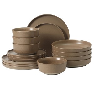 Gibson Elite Overbrook 16-Piece Stoneware Reactive Stackable Dinnerware Set w/ Pasta Bowl, Service for 4 - 1 of 4
