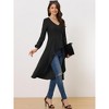 Allegra K Women's V Neck High Low Hem Peplum Long Tunic Blouses - 2 of 4