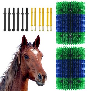 Coucheta 2 Pcs Horse Brushes for Grooming, Livestock Scratching Brush with Mounting Screws, Keep Cleaning & Relieve Itching On The Back for Horses - 1 of 4