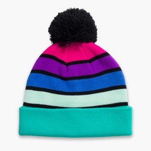 Turtle Fur Youth Rooftop Rave Beanie - Winter Cuffed Pom Hat - 1 of 4