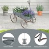 Tangkula Tangkula Wooden Garden Flower Planter Wagon Plant Bed W/ Wheel Garden Yard Gray - 4 of 4