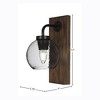 Toltec Lighting Oxbridge 1 - Light Sconce in  Matte Black/Painted Wood with 5.75" Smoke Bubble Shade - 2 of 3