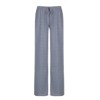 Womens Casual Straight Leg Lounge Pants Wide Leg Stripe Pattern Mid Waisted Oversize Long Pants Blue S - 2 of 4
