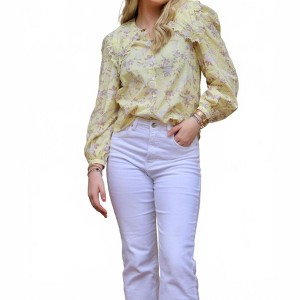 Women's Stella Puff Long Sleeve Button Down Top - OLIVACEOUS - 1 of 3