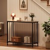 33.5" Narrow Console Table, Small Entryway Table with Glass Shelf and Metal Frame - 3 of 4