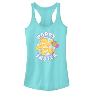 Juniors Womens Care Bears Hoppy Easter Funshine Racerback Tank Top - 1 of 4