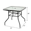 Tangkula 32" Square Tempered Glass Table Steel Frame Outdoor Coffee Table for Yard Garden - 3 of 4