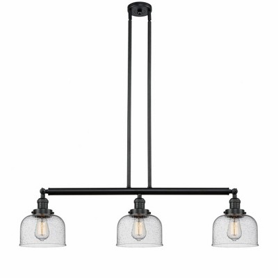 Bell - 3 Light Stem Hung Island In Industrial Style-13 Inches Tall and 40.5 Inches Wide