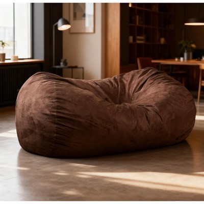 Airsurfer Large Chocolate Brown Bean Bag Chair Plush Comfort Bean Bag Chair Casual Seating for Relaxed Living Rooms