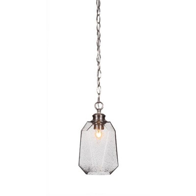 Toltec Lighting Rocklin 1 - Light Pendant in  Brushed Nickel with 6.25" Smoke Shade