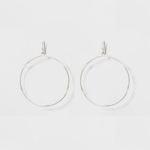 Textured Wire Hoop Drop Earrings - Universal Thread Silver, Women