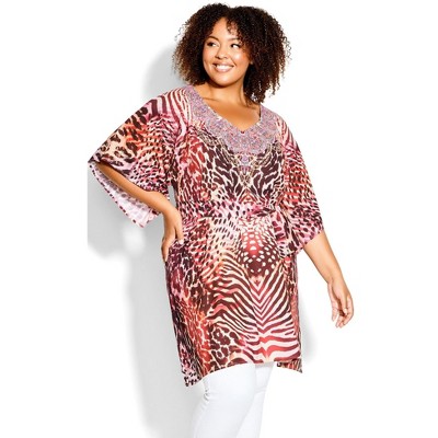 Avenue Women's Plus Size Retreat Beaded Tunic