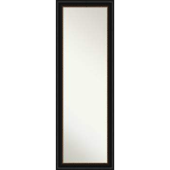 Amanti Art Manhattan Black Non-Beveled On the Door Mirror Full Length Mirror, Wall Mirror 52 in. x 18 in