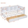 Twin/Full Size Wooden Daybed with 2 Drawers/Trundle, Storage Shelf and USB Charging Ports, 4Q -ModernLuxe - 3 of 4