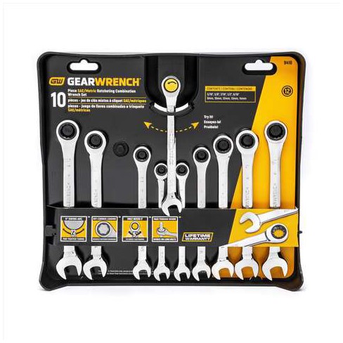 Gearwrench 12 Point Metric And Sae Ratcheting Combination Wrench