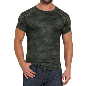 INSPIRE CHIC Men's Workout Stretch Crew Neck Short Sleeve Sport Running T-Shirts - 1 of 4