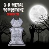 3D Metal Halloween Ghost Tombstone- Cousin Ted- (Large 17" w Stakes) Durable, Weather Rust Proof- Upgrade Lawn Decor- No Foam Graveyard Headstones - 2 of 4