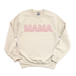 Simply Sage Market Women's Graphic Sweatshirt Pink Checkered Mama - 1 of 3