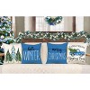 Blue Christmas Pillow Covers 18x18 Set of 4 Farmhouse Xmas Decorations Merry Christmas Tree Truck Hello Winter - 3 of 3