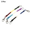 Unique Bargains Elastic Coil Metal Ring Keychain Strap Clasp Telephone Line Colorful 3 Pcs - 2 of 4