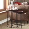 Carolina Living Eloise Nesting Table Set - Chestnut/Black: 3-Piece Wood Composite & Metal Frame Set - 3 of 3