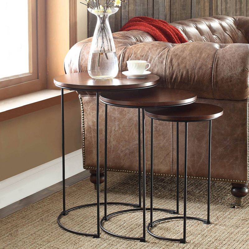 Eloise Nesting Table Set - Chestnut/Black - Carolina Chair and Table, 4 of 5