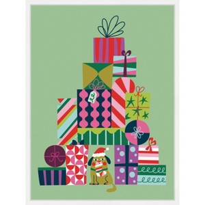 Amanti Art Christmas Tree Presents by Rachel Lee 3 Birdies Studio Canvas Art Framed - 1 of 4