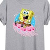Women's - SpongeBob SquarePants - Spongebob And Jellyfish Oversized Graphic T-Shirt - 2 of 4