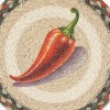 Earth Rugs Chili Pepper Round Trivet – 10" Spicy Red Pepper Print on Braided Natural Jute Table Mat - 3 of 3