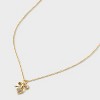 14K Gold Dipped Cubic Zirconia Bow and Heart Pendant Necklace - A New Day™ Gold - 4 of 4