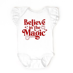 SmileyWorld Believe in Magic Sparkle - Baby Flutter Sleeve Bodysuit - 1 of 4