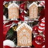 AuldHome Design Gingerbread Cookie Christmas Ornaments, 12pc Set, Large Clay Dough Christmas Tree Holiday Cookie Decorations, 4-5" - 2 of 4