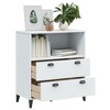 vidaXL Industrial Bookcase Storage Bookshelf with 2 Drawers - White Engineered Wood - Office/Living Room/Bedroom - 31.5"x15.7"x35.4" - 4 of 4